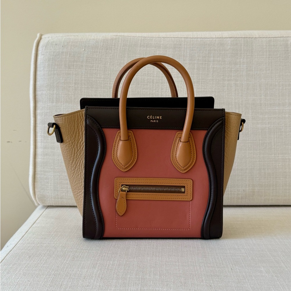NWOT Céline Mini Tricolor Luggage Tote